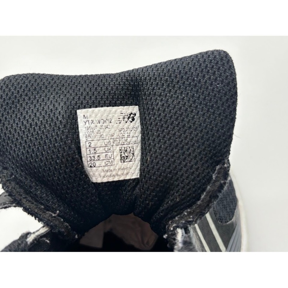 New Balance Rave Run v1 Kids Sneakers Black White Mesh Hook and Loop Strap - Picture 10 of 10